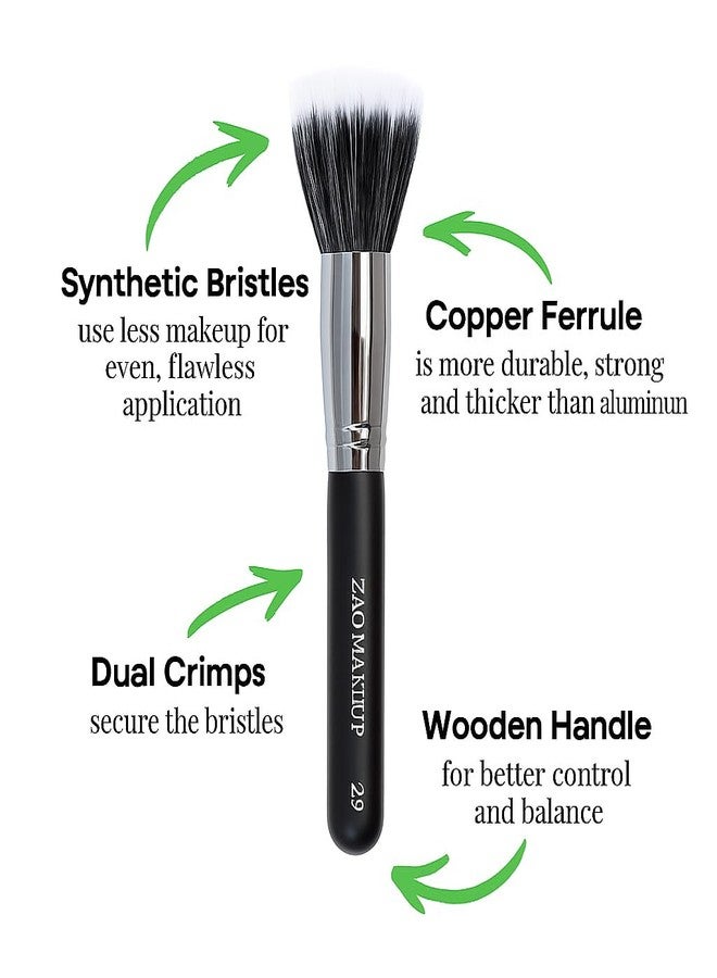 ZAQ Premium Duo Fiber Stippling Brush - The Ultimate Tool for Flawless Liquid Foundation Application, Blending, and Face Makeup - Image 4